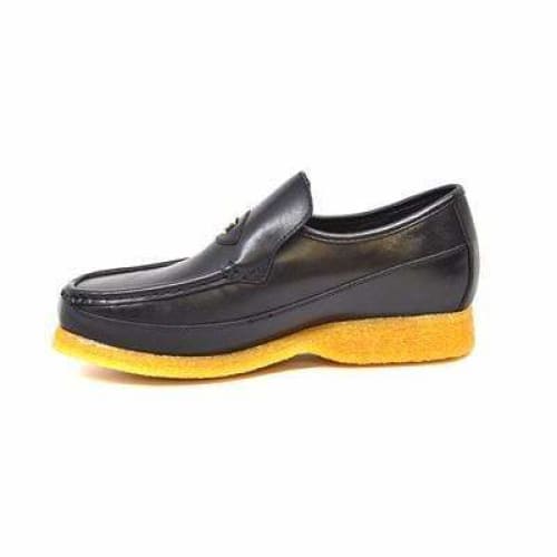 British Walkers Power Men s Black Leather Crepe Sole Slip Ons For Sale