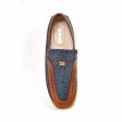 British Walkers Harlem Men s Blue and Tan Leather Crepe Sole Slip On Shoes For Sale