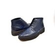 British Walkers Playboy Wingtips Men s Navy Blue Ostrich Leather High Top Boots For Sale