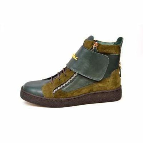 British Walkers Empire Men s Green Leather Crepe Sole High Tops For Cheap