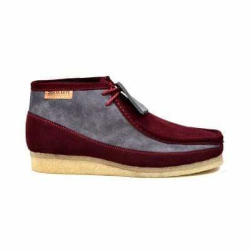 British Walkers Walker 100 Wallabee Boots Men s Burgundy and Gray Suede Sale