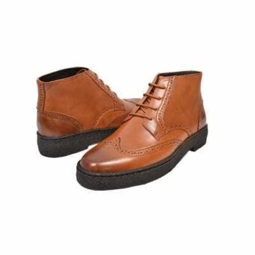 British Walkers Playboy Wingtips Limited Edition Men s Cognac Leather High Top Boots For Discount