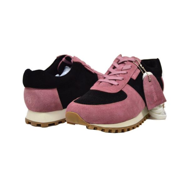 British Walkers Surrey Men s Pink and Black Leather and Suede Sneakers Discount