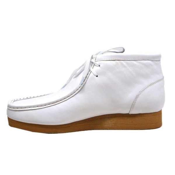 British Walkers New Castle 2 Wallabee Boots Men s White Leather Discount