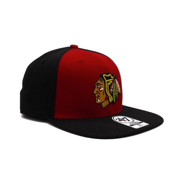 Mens 47 Brand Chicago Blackhawks Pro Fitted - Black Red on Sale