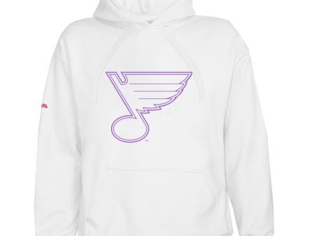 ST. LOUIS BLUES STITCHES HERITAGE FREQUENCY HOODIE - WHITE PURPLE Sale