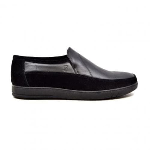 British Walkers Norwich Bally Style Men s Black Suede and Leather Slip Ons Fashion