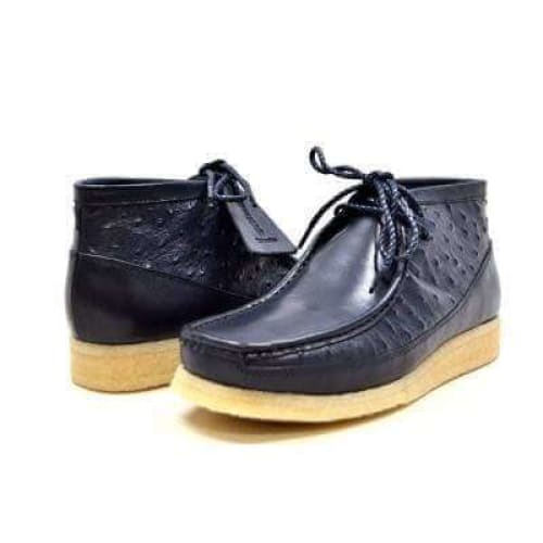 British Walkers Walker 100 Wallabee Boots Men s Navy Blue Ostrich Leather on Sale