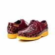 British Walkers Crown Croc Men s Burgundy Crocodile Leather and Suede Crepe Sole Online