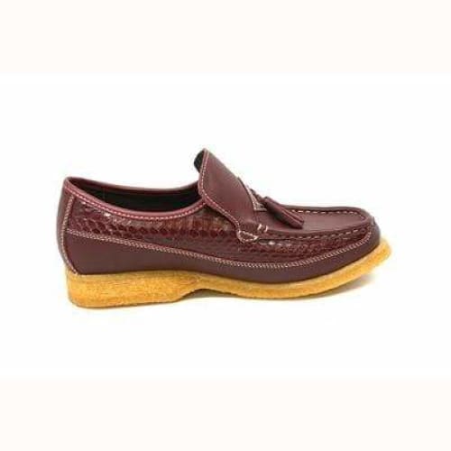 British Walkers Brooklyn Men s Burgundy Snake Skin Leather Crepe Sole Shoes Online Hot Sale