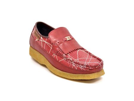 British Walkers Apollo 2 Men s Red Snake Skin Crepe Sole Shoes For Sale