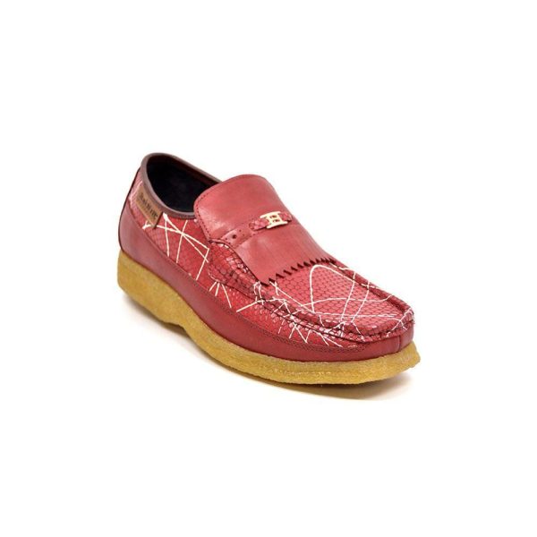 British Walkers Apollo 2 Men s Red Snake Skin Crepe Sole Shoes For Sale