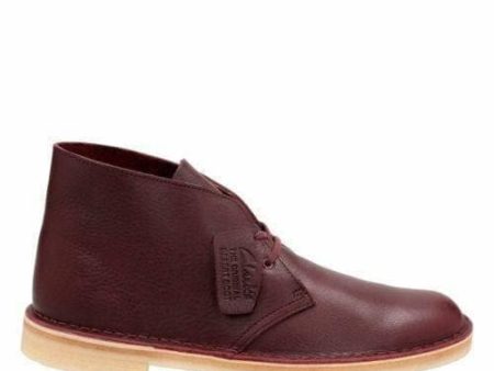 Clarks Originals Desert Boots Men s Burgundy Tumbled Leather 26125547 Hot on Sale