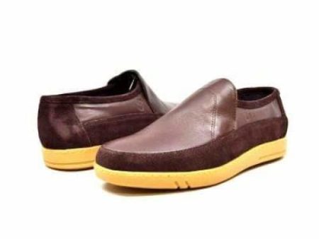 British Walkers Norwich Bally Style Men s Brown Suede and Leather Slip Ons Supply