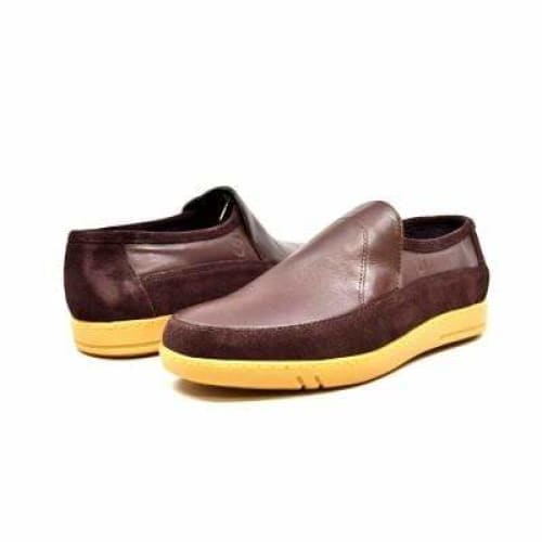 British Walkers Norwich Bally Style Men s Brown Suede and Leather Slip Ons Supply