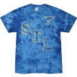 ST. LOUIS BLUES SERIES SIX STL DIAGONAL TIE DYE TEE- ROYAL For Sale