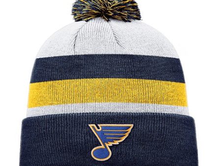 ST. LOUIS BLUES FANATICS NOTE STRIPED POM KNIT-MULTI For Sale