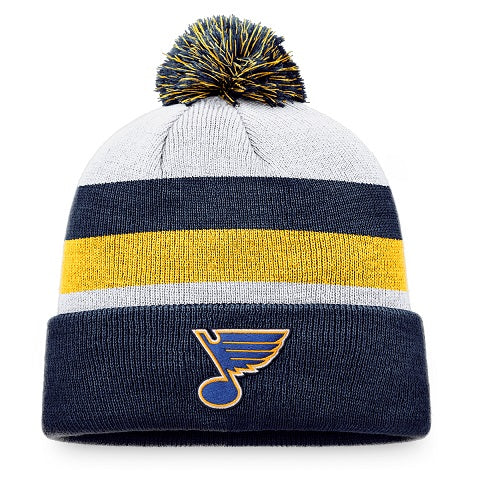 ST. LOUIS BLUES FANATICS NOTE STRIPED POM KNIT-MULTI For Sale