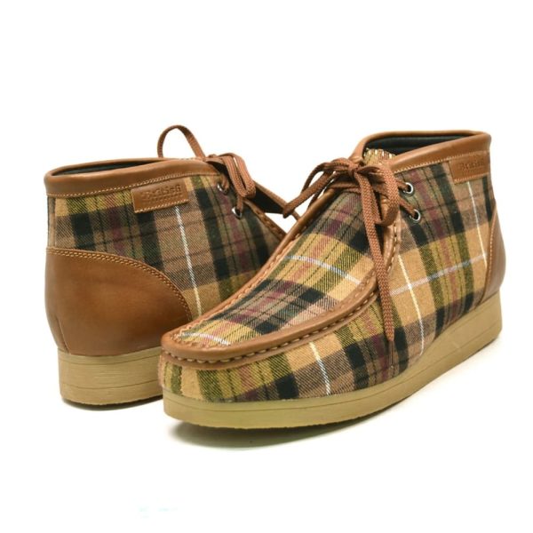 British Walkers New Castle Wallabee Boots Men s Tan Plaid Suede For Sale