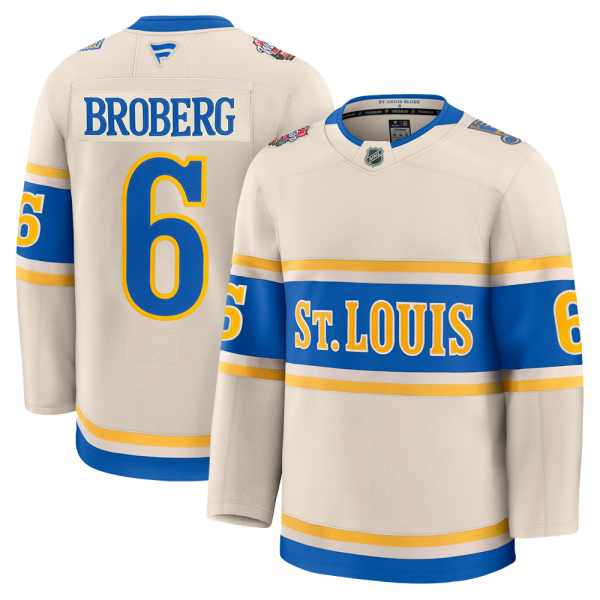 ST. LOUIS BLUES FANATICS PREMIUM BROBERG WINTER CLASSIC JERSEY - BEIGE For Cheap