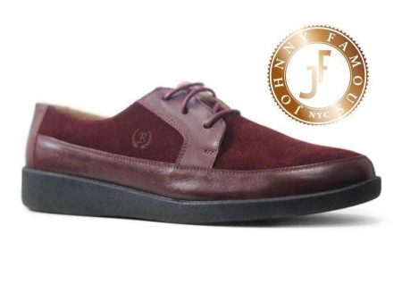 Johnny Famous Bally Style Park West Men s Burgundy Leather and Suede Low Tops on Sale