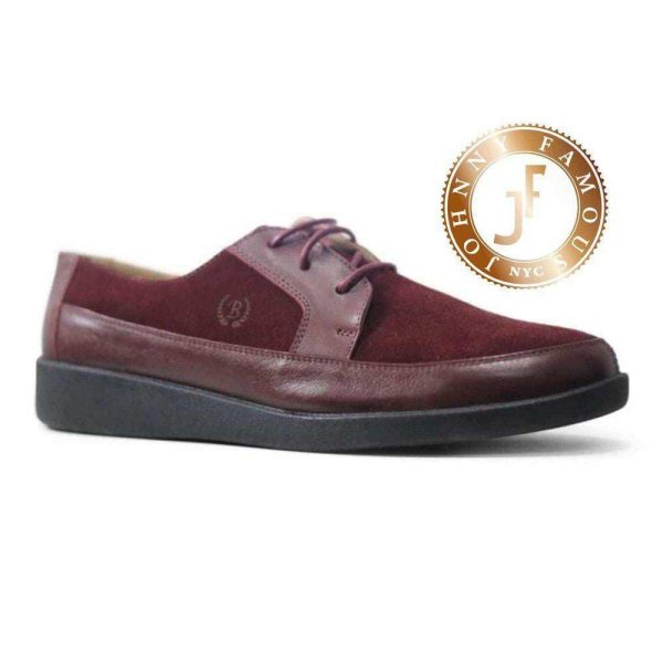 Johnny Famous Bally Style Park West Men s Burgundy Leather and Suede Low Tops on Sale