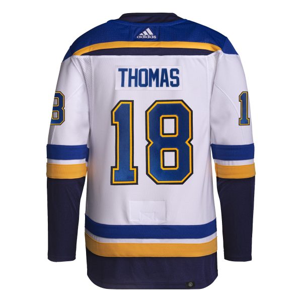 ST. LOUIS BLUES ADIDAS AUTHENTIC PRO-STITCH ROBERT THOMAS #18 ROAD JERSEY - WHITE Online now