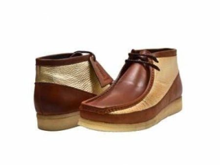 British Walkers Wallabee Boots Walker 100 Men s Cognac and Gold Leather For Cheap