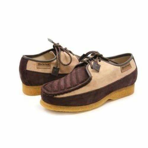 British Walkers Crown Men s Brown and Beige Suede Crepe Sole Low Top Shoes For Cheap