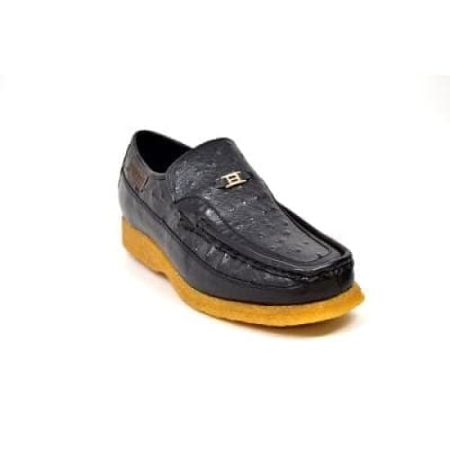 British Walkers Harlem Men s Black Leather Crepe Sole Slip On Shoes Supply