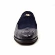 British Walkers Shiraz Men s Navy Blue Crocodile Leather and Suede Loafers For Discount