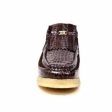 British Walkers Apollo Crocs Men s Brown Crocodile Leather and Suede Crepe Sole Slip Ons on Sale