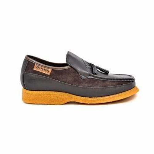 British Walkers Brooklyn Men s Brown Leather and Suede Crepe Sole Slip On Fashion