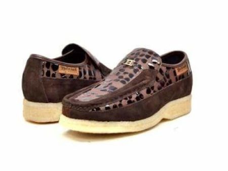 British Walkers Stone Men s Brown Pattern Leather Crepe Sole Slip On Shoes Online Hot Sale