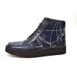 British Walkers Extreme Navy Leather High Top with Linear Design Online now