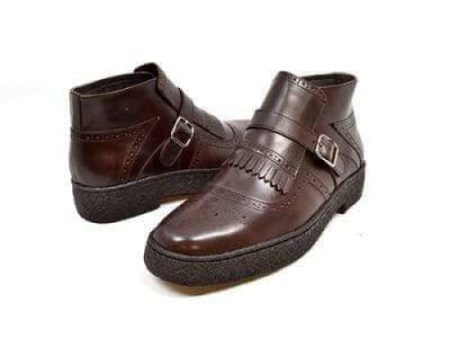 British Walkers Playboy Manhattan Wingtip Men s Brown Leather High Tops Discount