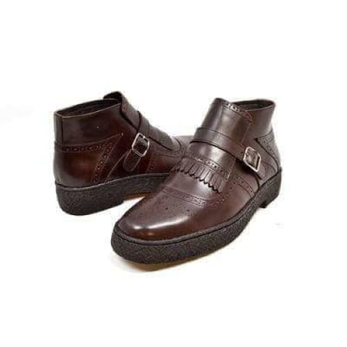 British Walkers Playboy Manhattan Wingtip Men s Brown Leather High Tops Discount