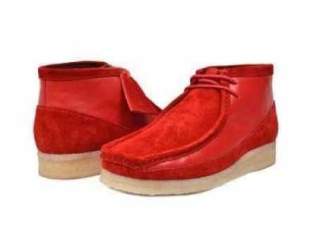 British Walkers Walker 100 Wallabee Boots Men s Red Suede and Leather Fashion