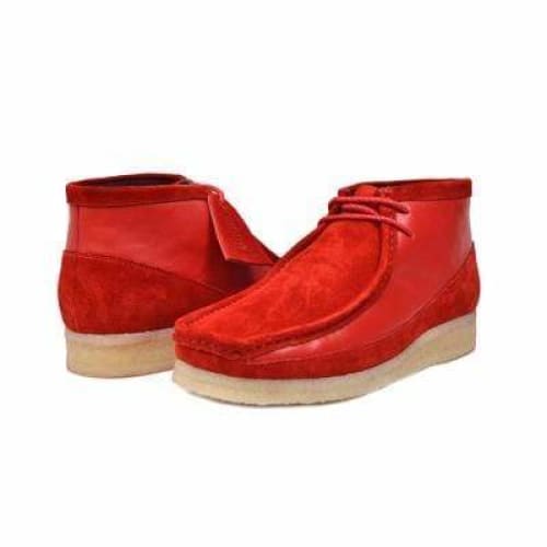 British Walkers Walker 100 Wallabee Boots Men s Red Suede and Leather Fashion