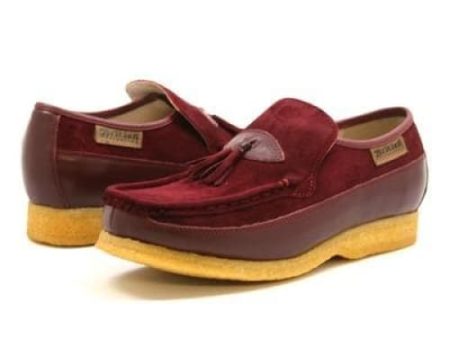 British Walkers King Men s Old School Burgundy Suede Slip On Shoes on Sale