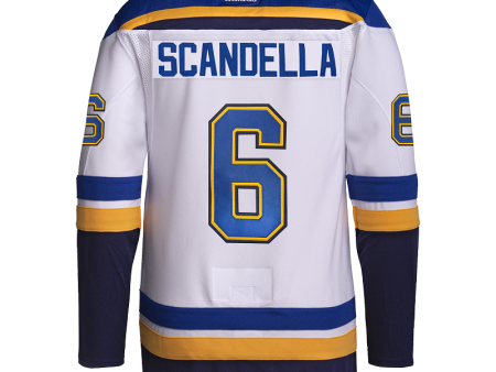 ST. LOUIS BLUES ADIDAS AUTHENTIC PRO-STITCH SCANDELLA #6 AWAY JERSEY - WHITE Hot on Sale