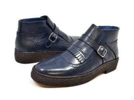 British Walkers Playboy Manhattan Wingtip Men s Navy Blue Leather Cheap