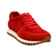 British Walkers Surrey Men s Red Leather and Suede Sneakers Cheap