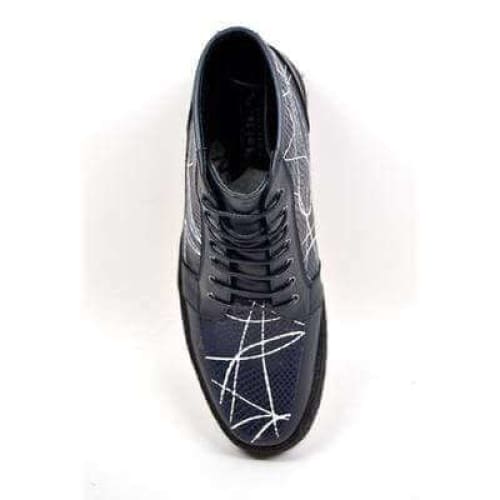 British Walkers Extreme Navy Leather High Top with Linear Design Online now