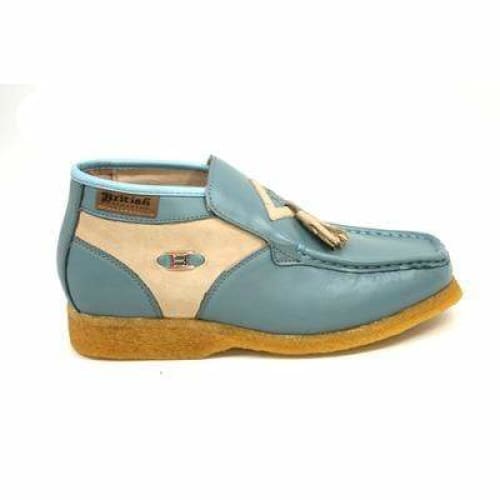 British Walkers Palace Men s Blue and Beige Leather Slip On Online