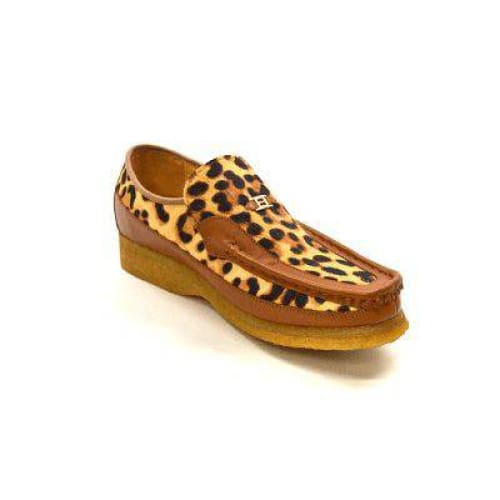 British Walkers Power Cheetah Design Men s Leather Custom Made Slip Ons Online