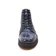 British Walkers Extreme Limited Edition Men s Navy Leather Linear Design High Tops Custom Made Sale