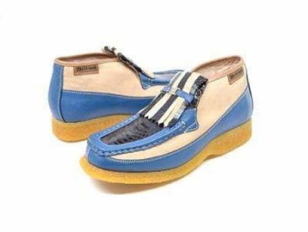 British Walkers Apollo 2 Men s Beige and Blue Snake Skin Fashion