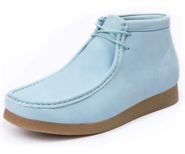 Amali Wallabee Boot Style Men s Sky Blue Suede High Top Shoes Online Hot Sale