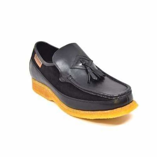 British Walkers Brooklyn Men s Black Leather and Suede Crepe Sole Slip On Discount